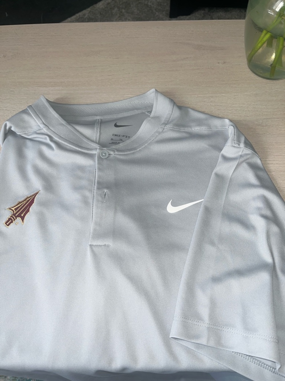 Nike Men’s Light Gray Dri-FIT Florida State Short Sleeve Shirt